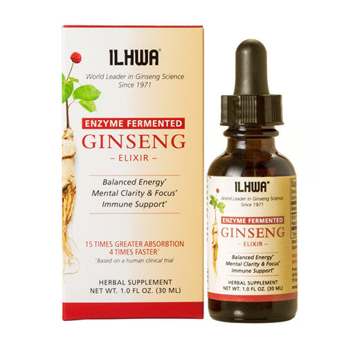 Ilhwa Enzyme Fermented Ginseng Elixir Herbal Supplement Liquid Drops, 1 Oz